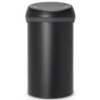 Kép 1/6 - Brabantia Touch Bin nyomófedeles hulladékgyűjtő XXL, 60L - H méret, holdfény fekete ásványi textúra - 128981