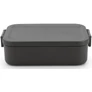 Kép 1/8 - Brabantia Make & Take Lunch Box közepes méretű ételhordozó doboz, 1100 ml, szivárgás- és légmentes záródás, bepattintós (clip-on) zárómechanizmus, BPA mentes műanyag, sötétszürke - 202520