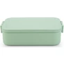 Kép 1/9 - Brabantia Make & Take Lunch Box közepes méretű ételhordozó doboz, 1100 ml, szivárgás- és légmentes záródás, bepattintós (clip-on) zárómechanizmus, BPA mentes műanyag, jáde zöld - 202605