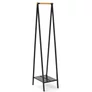 Kép 1/10 - Brabantia Linn Clothes Rack Compact ruhatartó állvány, 340x1700x476mm kompakt méret, 1db alsó teli polc, bambusz rúd, acél váz, fekete - 229848