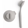 Kép 1/3 - Brabantia SinkSide Dish Brush with Suction Cup Holder mosogatókefe tapadókorongos tartóval, beépített kaparóval, műanyag, középszürke - 230226