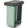 Kép 1/19 - Brabantia Sort & Go Built in Bin beépített szemetes fix fedéllel, kihúzható, 2x30L - O méret, műanyag, sötétszürke és jáde zöld - 232527