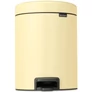 Kép 1/17 - Brabantia NewIcon pedálos hulladékgyűjtő szagmentesen záródó Soft-Close fedél, műanyag tartály, 5L - W méret, acél, kellemes sárga - 233784
