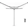 Kép 1/15 - Brabantia Rotary Essential kerti ruhaszárító állvány 50m, UV-álló, D=35mm, betonalapba rögzítendő műanyag konzollal, metál szürke - 310683