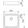 Kép 3/3 - DELABIE UNITO pultra ültetett kézmosókagyló csapfurat nélkül, 395x350mm, 1,2mm r.m. acél selyem