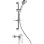 Kép 1/2 - DELABIE falon kívüli karos zuhanyszett, gégecsöves esőztető kézi zuhany, rúd, szappantartó, STOP/CHECK tárcsák, 9L/p