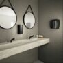 Kép 2/5 - A DELABIE BLACK termékcsalád tökéletesen illeszkedik egy magas minőségi igényű illemhely mosdójába.