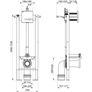 Kép 5/5 - Méretezett ábra a dual control 564000DE-464000 WC kerethez.