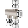 Kép 1/2 - DELABIE Premix Nano termokeverő használati melegvízhez, DN15, M1/2", D=15mm csatlakozások rézcsőhöz, szűrők, visszacsapó szelepek, 34-60°C, 3-12L/p