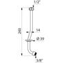 Kép 2/2 - DELABIE piszoár bekötőcső, falon kívüli, 1/2"-3/8", öblítőfejes DELTA r.m. acél piszoárhoz, H=240mm