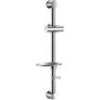Kép 1/2 - DELABIE zuhanytartó rúd H=580mm/D=25mm, csúsztatható és dönthető zuhanyrózsa tartó, gégecső rögzítő, szappantartó, r.m. acél