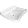 Kép 1/2 - Akadálymentes mosdó, porcelán konkáv mosdókagyló, könyöktámasszal mozgáskorlátozott mosdókba, fehér