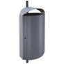 Kép 1/5 - CAPITAL 85111 vandálbiztos kültéri függő/fali szemetes 60L fém rekesz, fedeles, csőre rögzíthető, 1,5-2mm acél, DB 702 sötétszürke