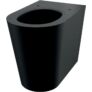Kép 1/2 - DELABIE vandálbiztos álló WC csésze, alsó és hátsó kifolyású, 1,5mm rozsdamentes acél, matt fekete Teflon bevonat, DEL110300BK