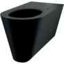 Kép 1/2 - DELABIE vandálbiztos, rozsdamentes acél akadálymentes fali WC-csésze, 700mm kinyúlás, matt fekete Teflon bevonat, DEL110710BK