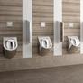 Kép 3/4 - A Delabie 134170 Delta fali piszoár megjelenése a modern esztétikát és a minimalista design-ot ötvözi, aminek köszönhetően az elegáns és letisztult fürdőszobai környezetet erősíti