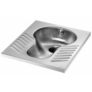 Kép 1/2 - Pottyantós WC csésze XS rozsdamentes acél szifonnal - Török WC XS, kompakt kialakítás szűkös helyekre, r.m. acél, 1,2 mm falvastagság