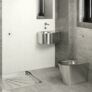 Kép 2/3 - Vandálbiztos zuhanytálca 80x80 cm-es, 60 mm mély, r.m. acél, selyem, 1,2 mm falvastagság