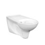 Kép 1/3 - Akadálymentes fali WC hosszított kinyúlással, higiénés nyílás és perem nélkül, hátsó kifolyású, kerámia, fehér, 700 mm